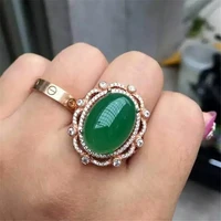 kjjeaxcmy fine jewelry 925 pure silver natural green jade medullary female ring inlay decoration micro inlay wildflowers simple