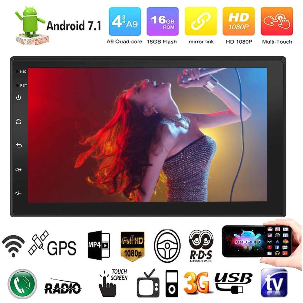 7 дюйм радио Bluetooth MP5 плеер автомобиля Android универсальный gps навигации переносной