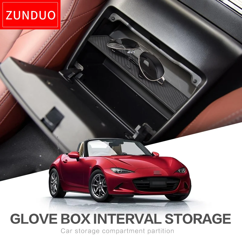 

ZUNDUO подсветки перчаточного ящика для хранения Авто Интервал для Mazda MX-5 RF MIATA 2015 - 2019 хранения консоли Shuffle коробка черный Центральный коробка ...