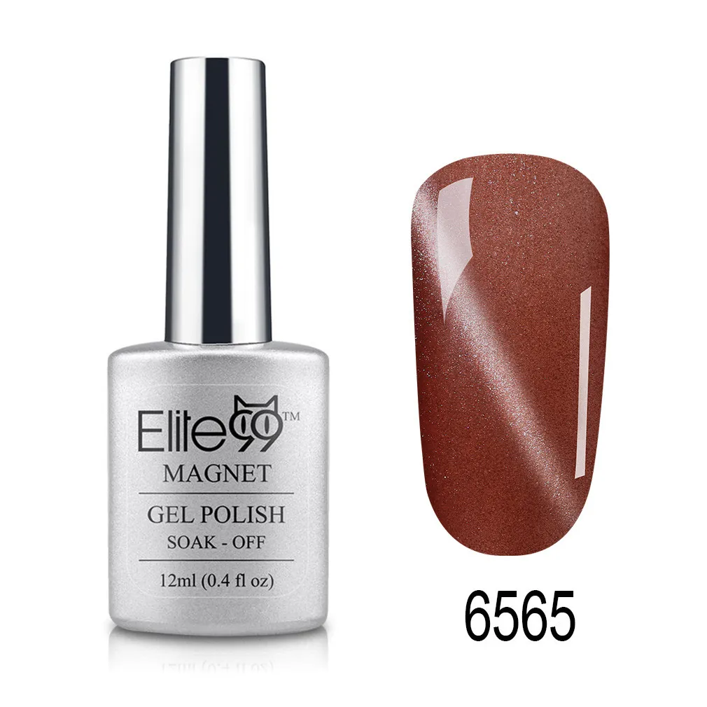 6565 Elite99 12ml Cat Eye Gel Nail Polish Soak Off Magnetic UV Gel Varnish Nail Art Manicure Gel Semi Permanent 3D Effect Gel Lacquer - Цвет: 6565