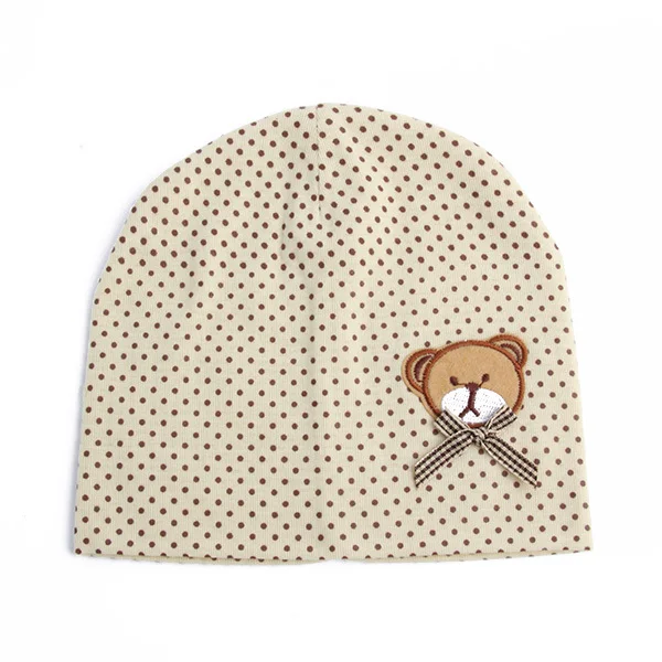 

WEIXINBUY Candy Color Bear Baby Unisex Boy Girl Beanie Cap Dots Bear Baggy Cute Cotton Hat