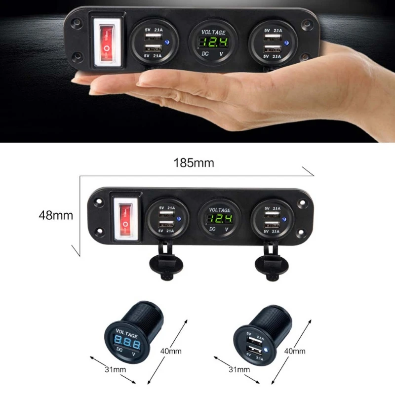 Адаптер зарядного устройства USB для автомобиля лодки грузовика постоянного тока