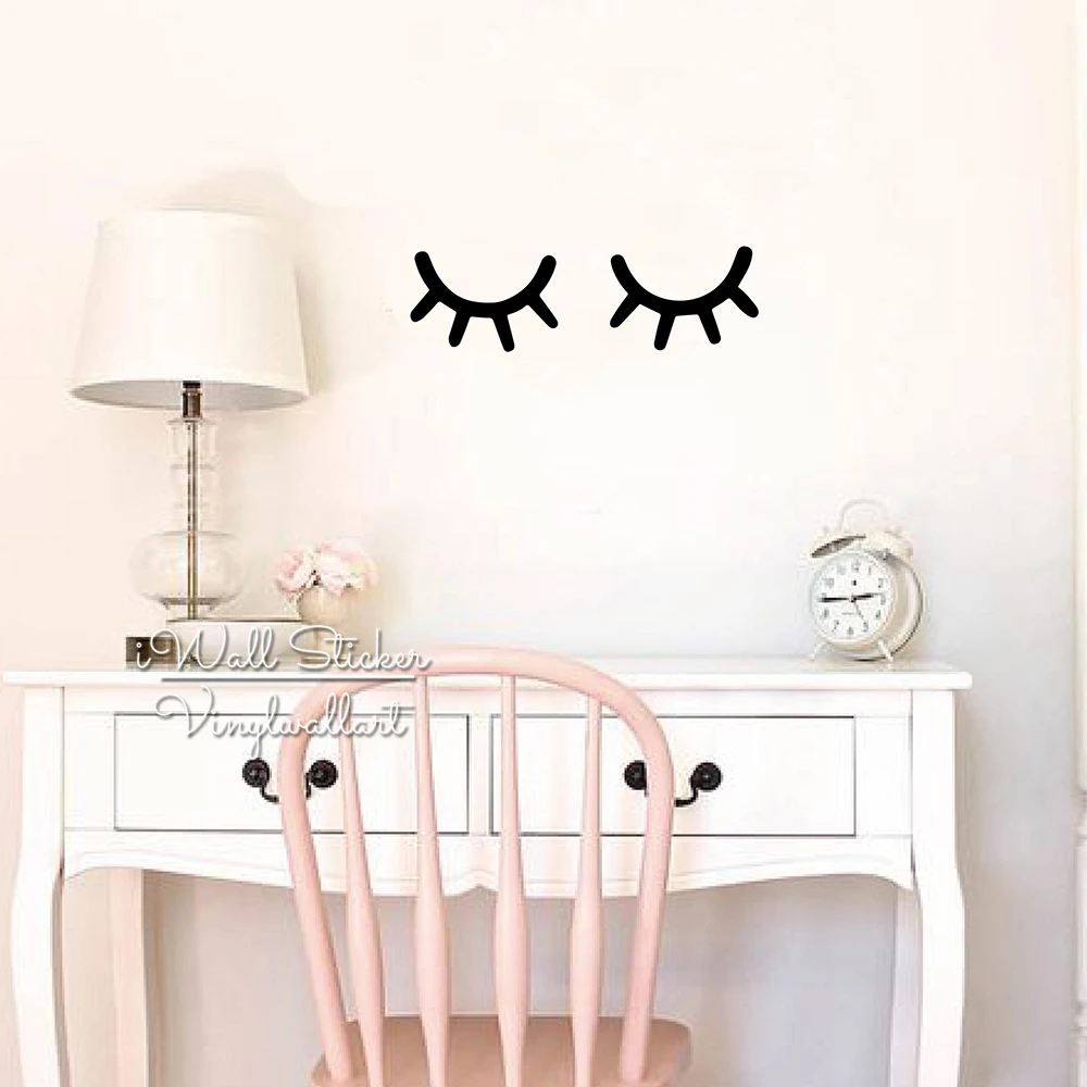 

Baby Nursery Eyelash Wall Sticker, Girls Room Vinyl Wall Decal, Children Room Kids Wall Sticker, Baby Room Decoration N49