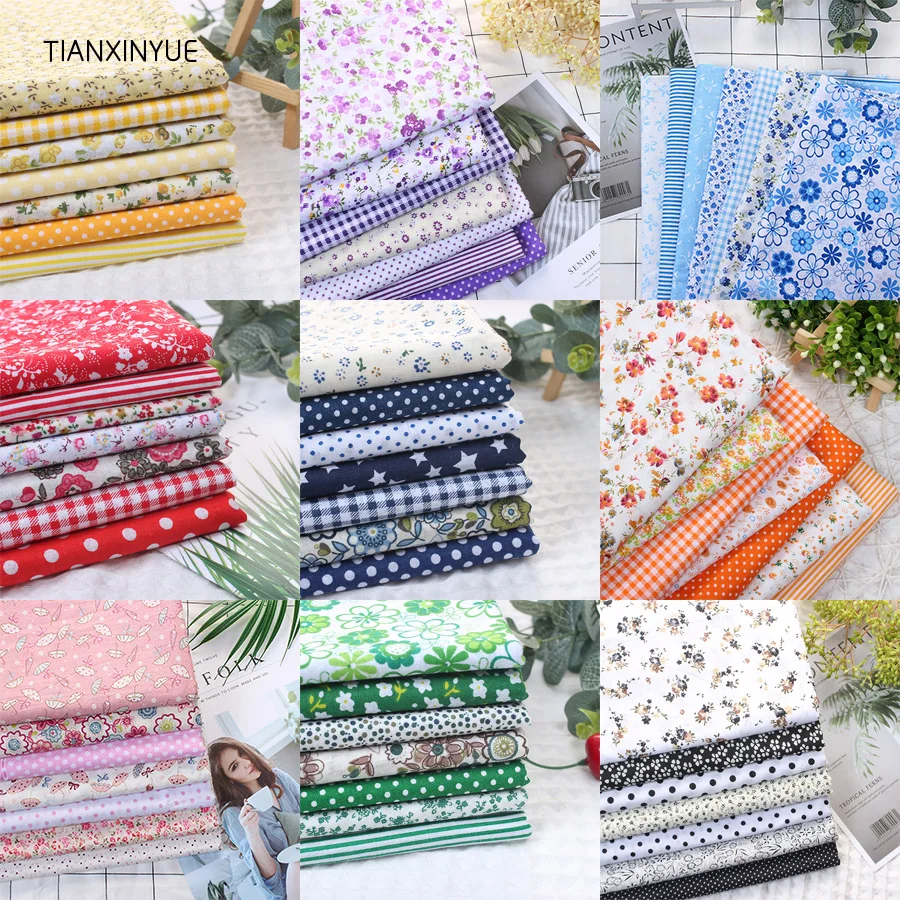 

TIANXINYUE Multicolor 100% Cotton Quilts Fabric for Sewing Patchwork Kids Bags Baby toy DIY flower Fabric