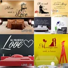 Наклейки на стену в спальню, Декор, символ бесконечности, слово, любовь, семья, любовь, никогда не заканчивается, виниловые художественные наклейки на стену, украшения