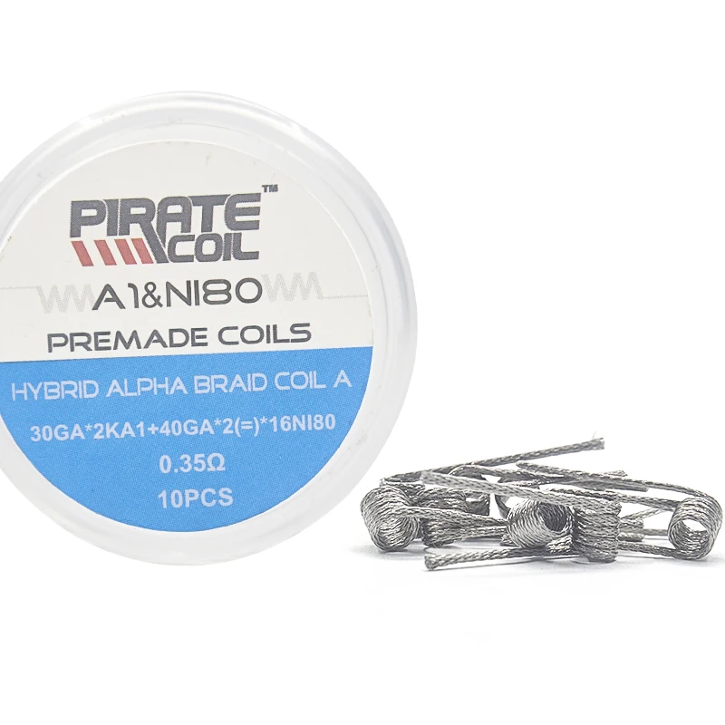 

PIRATE COIL 10 pcs NI80 Nickel Coil Packing Coils For Electronic Cigarette 0.35ohm Atomizer Heating Rib
