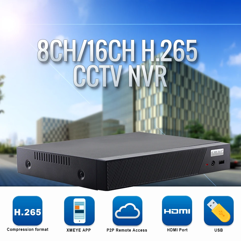 Smновейший H.265 16CH 5MP/8CH 4MP/4CH 5MP CCTV NVR Hi3536D securet видеорегистратор ONVIF Cloud P2P Email Alarm Max 4K выход