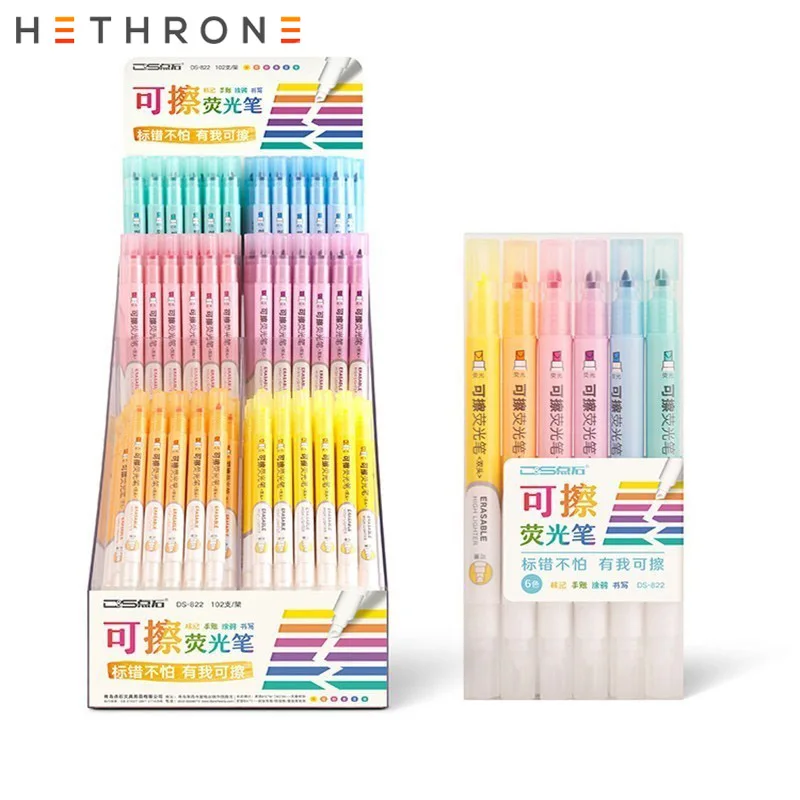 Hethrone 6 шт Двойная Головка стираемый маркер ручка флуоресцентные Fineliner ручки