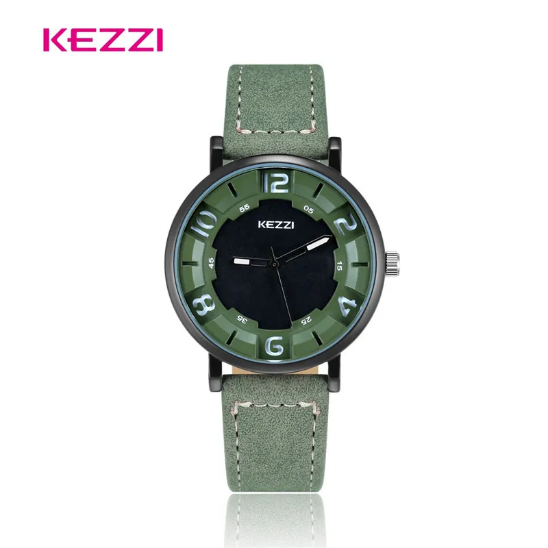 KEZZI Men Watch 2018 Black Leather Round Waterproof Quartz Wrist Best Gift For Zegarek Relogio Masculino De Luxo | Наручные часы