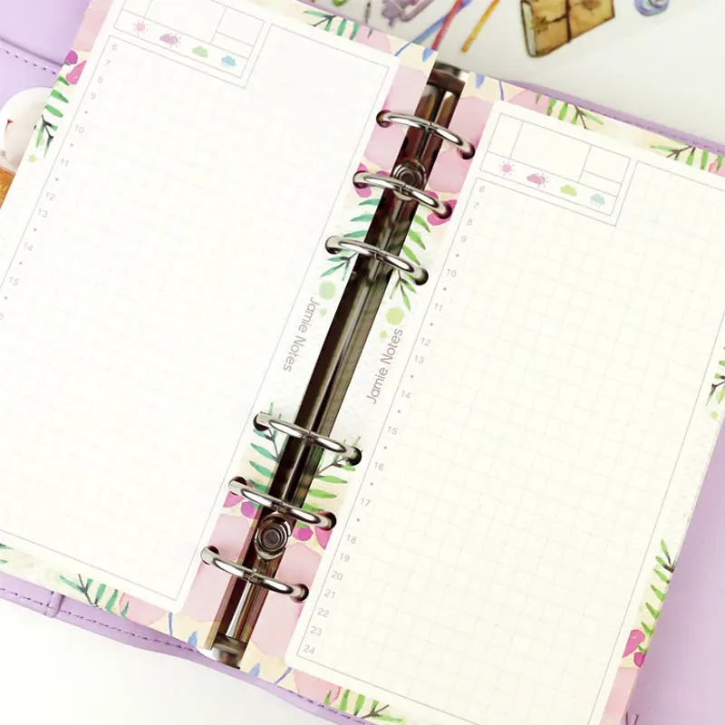 Блокнот Yiwi формата а6/а5 на спирали 40 листов с 6 отверстиями|filler paper|planner filler paperrefills