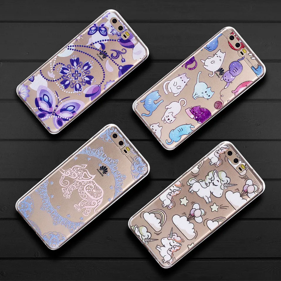 Мягкие TPU телефон чехлы для HUAWEI P8 LITE 2017 милые животные прозрачные силиконовые HUIWEI