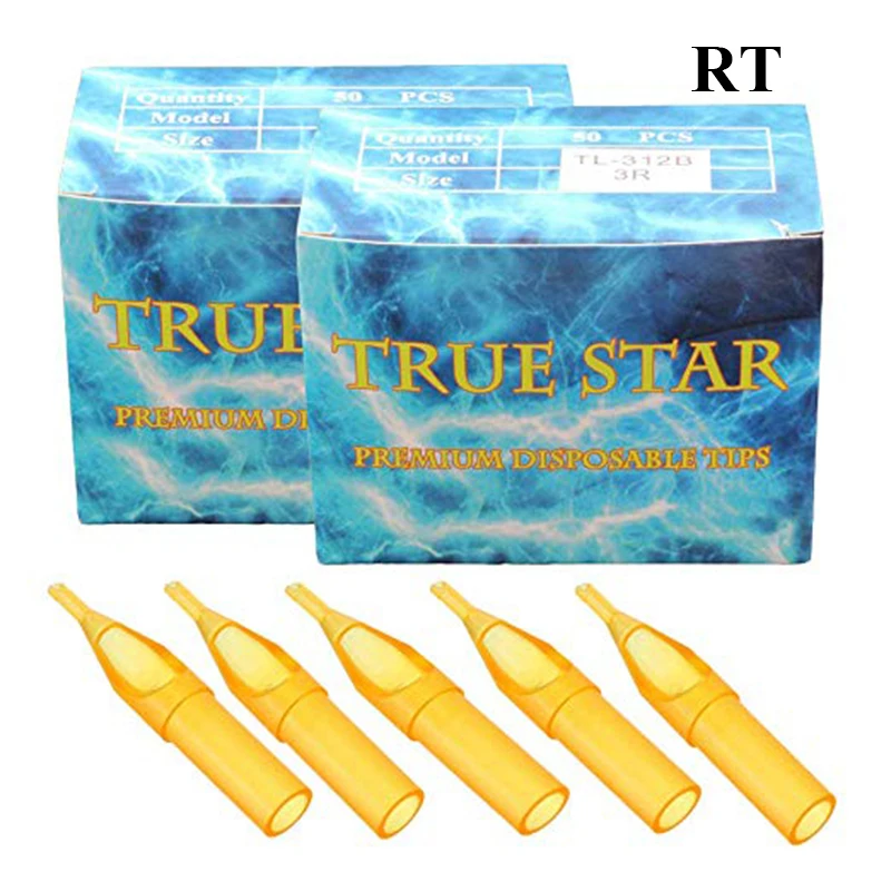 

50Pcs Yellow 3R-5R 7R 9R 11R 13R 15R 18RT Disposable Tattoo Tips Sterile Assorted Plastic Classical Tattoo Tips For Tattoo