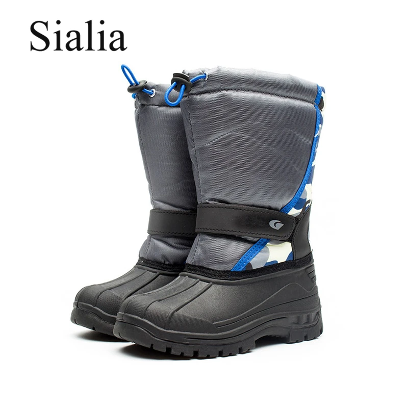 Зимние детские сапоги для мальчиков и девочек Sialia теплые плюшевые до середины