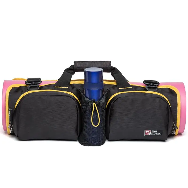 yellow trim Спортивная сумка, большие женские сумки для йоги, сумка для спортзала, коврик для йоги, переносная сумка на плечо для хранения чайника, женская сумка для фитнеса HAB505 - Цвет: yellow trim