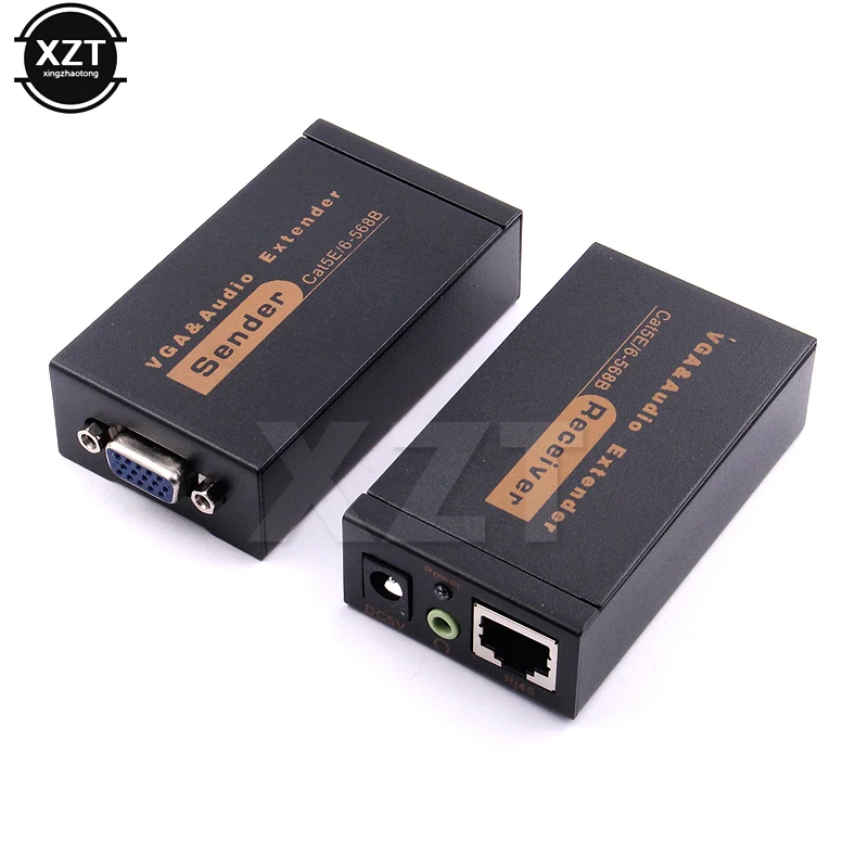 Аудио и видеоудлинитель 100 м 328ft VGA один удлинитель RJ45 CAT5e/6 1080P защита Lightning|audio
