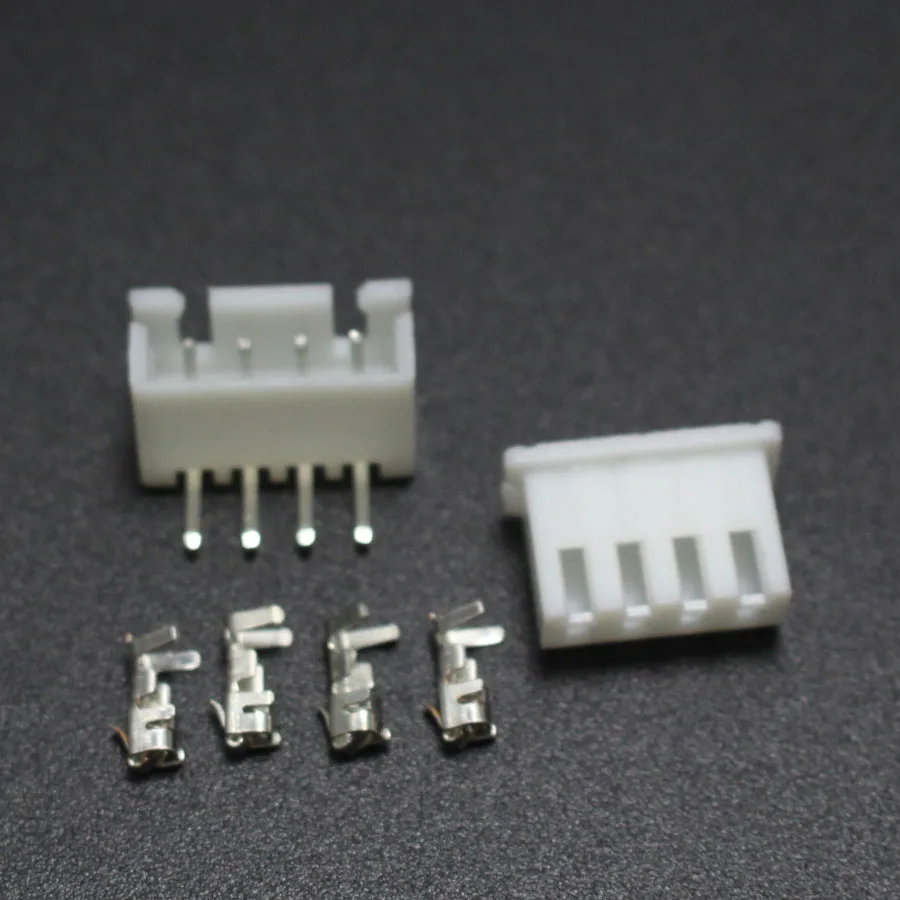 50 комплектов коннекторов для XH2.54 4P 2 54 мм 4Pin XH 90 Угловой разъем + клемма PCB