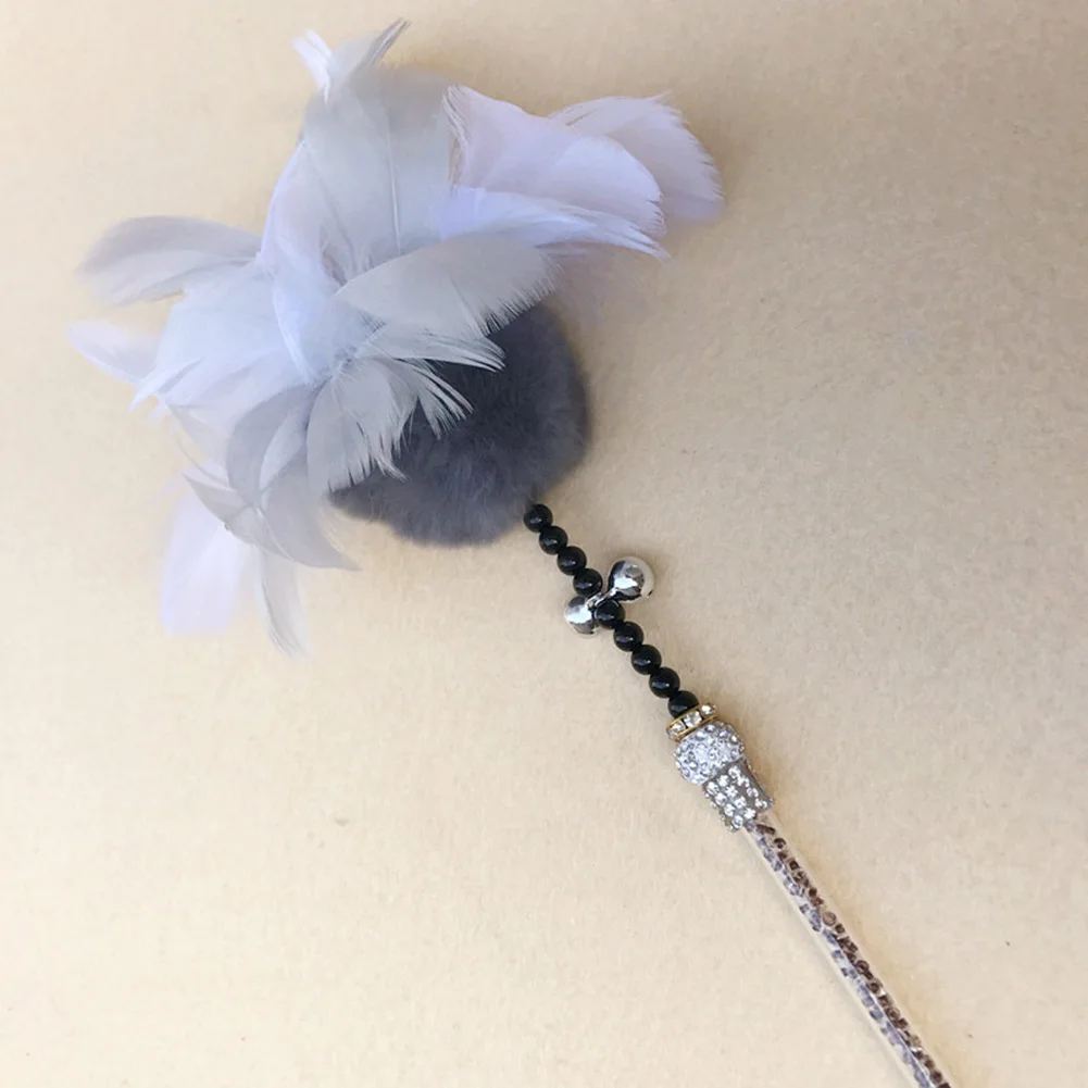 Funny Cat Teaser Toy with Bell Feather Wand Stick Pet Kitten Play Interactive Toys XB 66 | Дом и сад