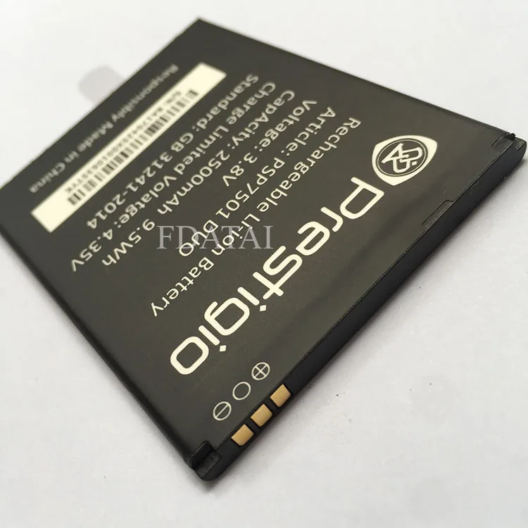 Psp7501 Мода 2017 г. Новый Замена Li-Ion 2500 мАч Батарея для Prestigio psp7501 Duo телефон с номер