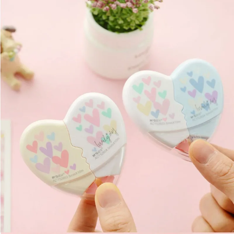 Лента для коррекции сердца с надписью «Love», материал Escolar Kawaii, канцелярские принадлежности для офиса, школьные принадлежности, Papelaria, милый подарок для детей