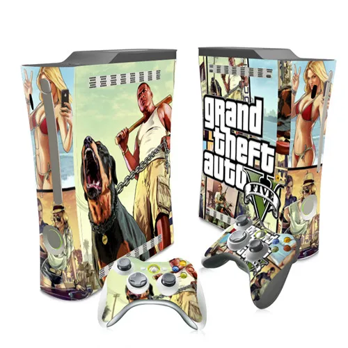 10047 Grand Theft Auto V GTA 5 кожи Стикеры наклейка для Xbox 360 консоли и контроллеры защитные наклейки для Xbox360 винил - Цвет: 10047