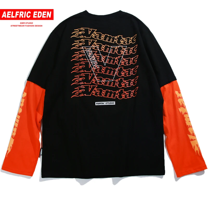 Aelfric Eden футболка для мужчин 2018 Базовая рубашки мальчиков с принтом букв лоскутное