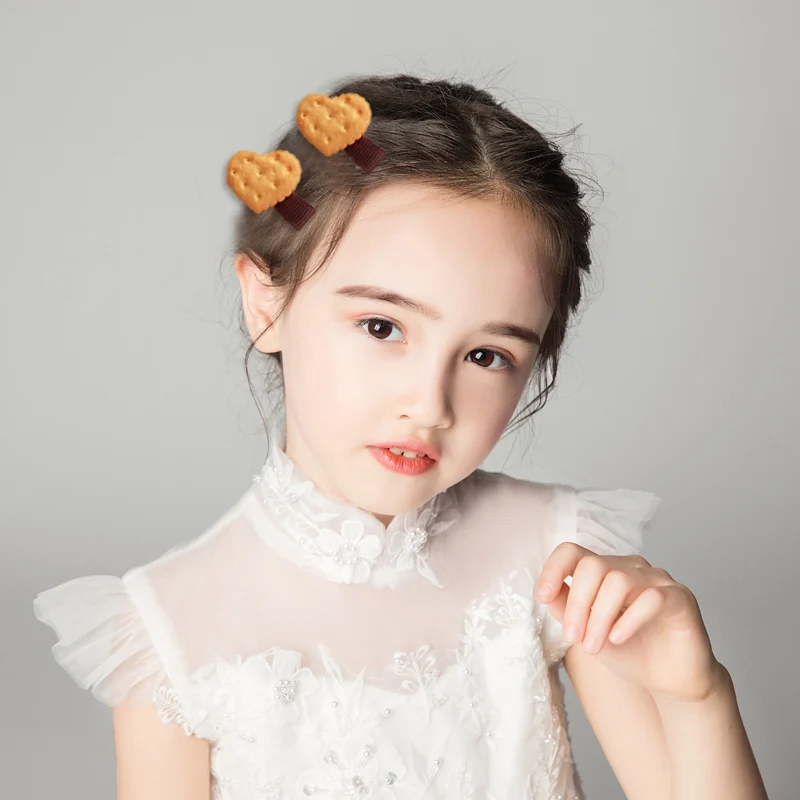 

Аксессуары для волос в форме мультяшного бисквита для девочек с 7 заколками для волос