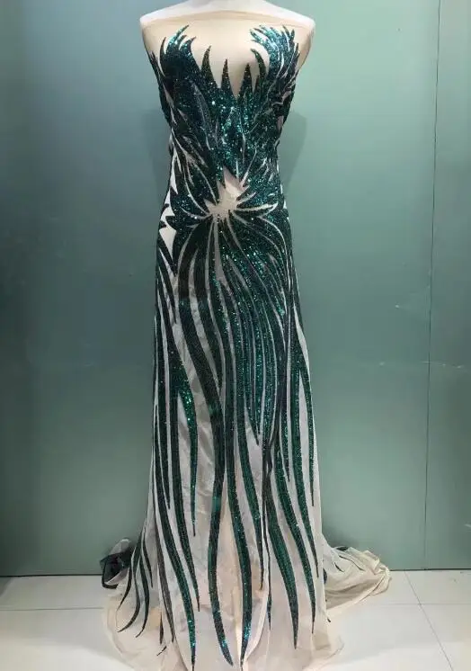 Романтическая французская чистая кружевная ткань с блестящими пайетками одежда