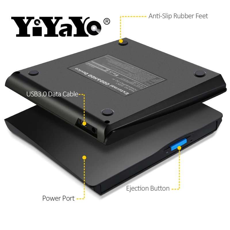 YiYaYo внешний тонкий DVD диск USB 2 0 DVD/CD-RW горелки CD/DVD Встроенная память плеер