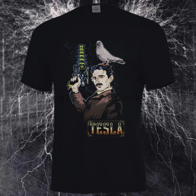 Модная мужская футболка бесплатная доставка новинка полный цвет NIKOLA TESLA