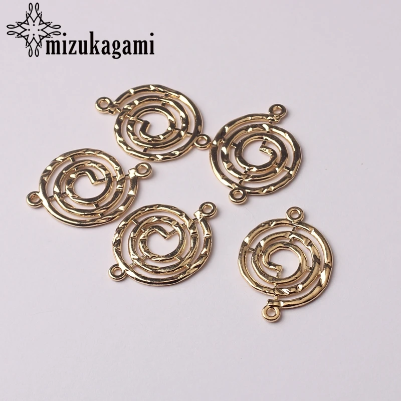 Золотая спираль из цинкового сплава спиральный соединитель подвески 18 мм 10