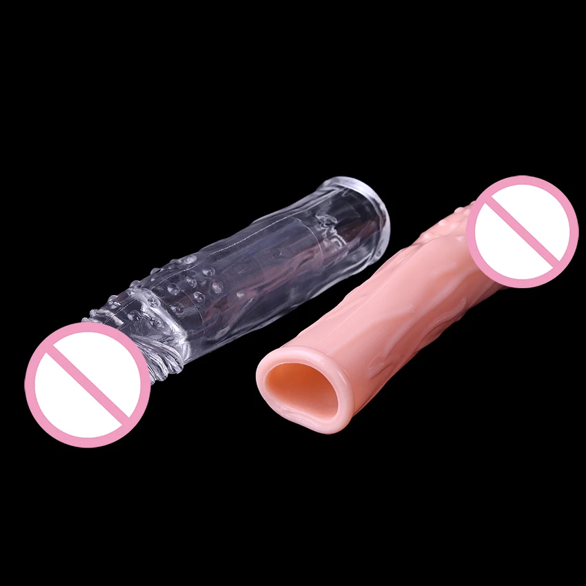1PC Reusable Condoms Extend Soft Dick Ring Male Penis Extension Sleeves Pumps Enlargers Sex Toys for Man | Красота и здоровье