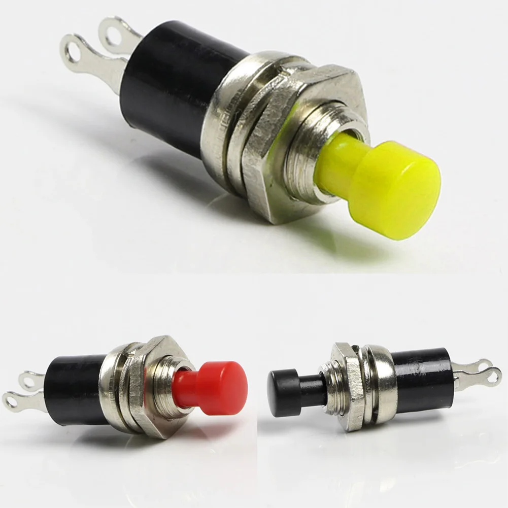 10pcs 1A 125V exquisitely Black Red Yellow Top Quality Push Button Self Return Momentary N/O Switch For especial Room Decor |