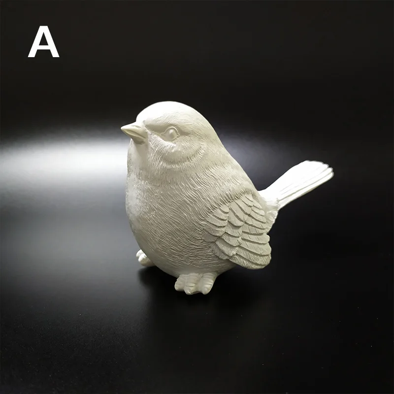 White A С птицами из смолы, W6* L11* H8cm белый или многоцветный корпус 4 осанки синица, милое художественное украшение для люстры подвесные светильники настенные светильники - Цвет: White A