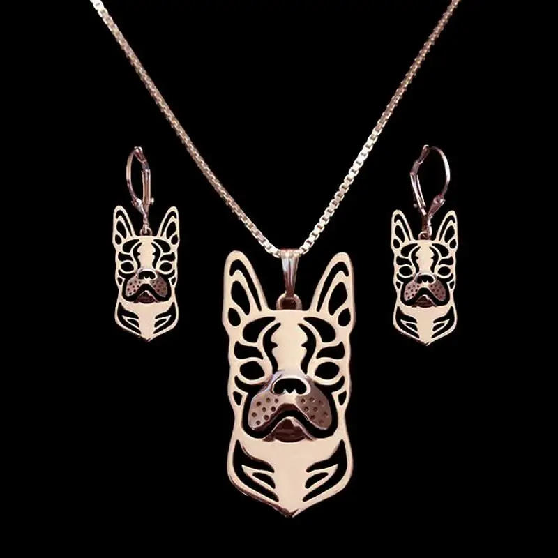 Женский ювелирный набор Lovers' Metal Boston Terrier из сплава в форме собаки|fashion jewelry set|jewelry