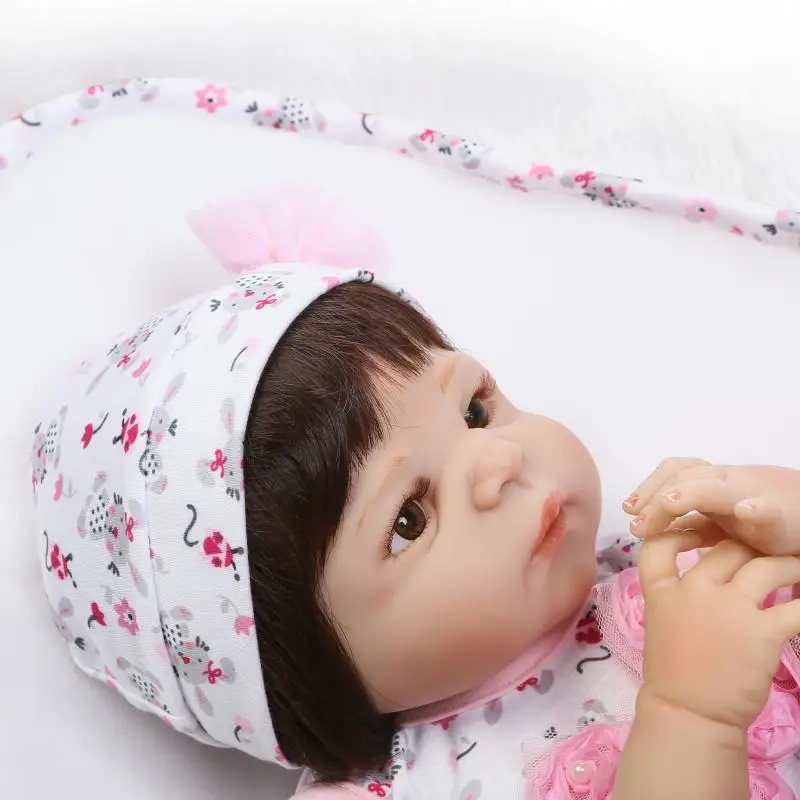 Npkcollection 23 дюймов Милая Реалистичная Reborn Bebe Куклы мягкие винилсиликоновых