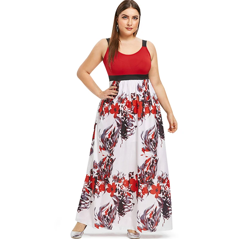PlusMiss размера плюс XXXL XXL Цветочный принт платье на бретелях Женская одежда большой