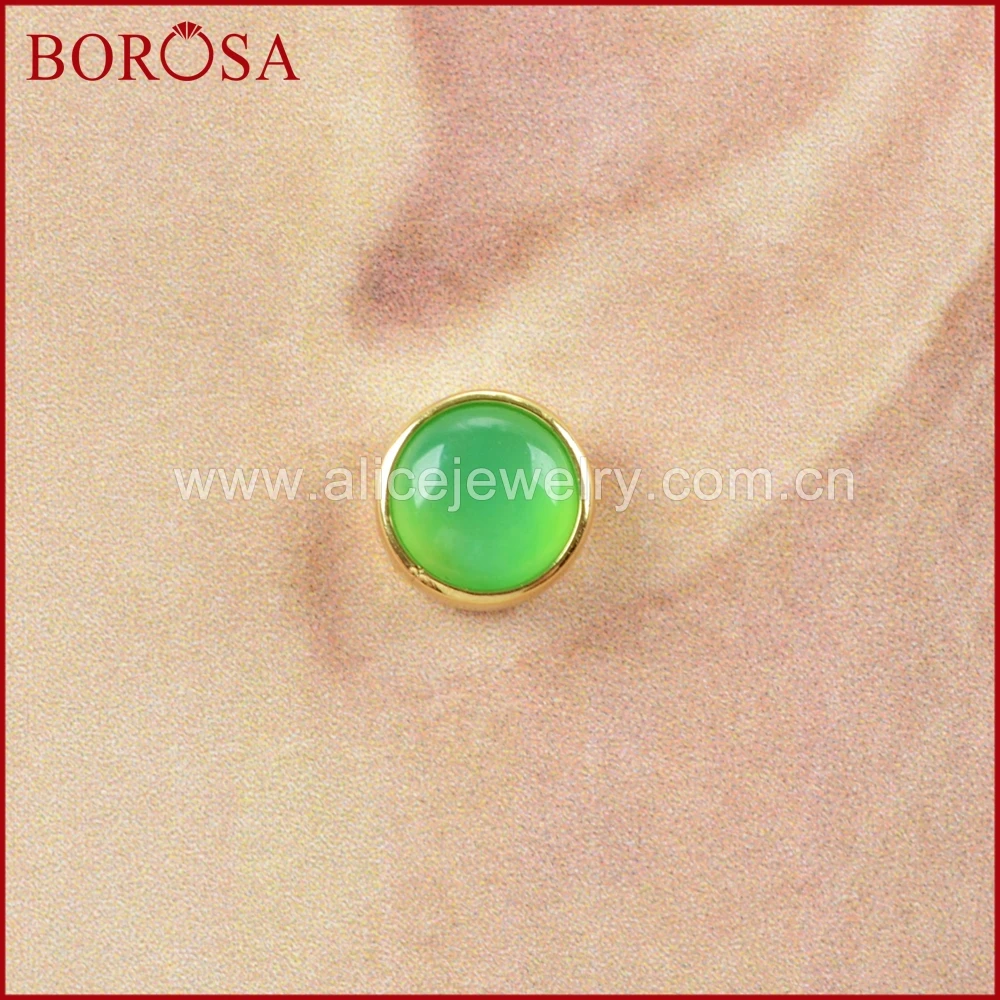 BOROSA, 5 пар, золотые, цветные, круглые, много видов, натуральный камень, ободок, серьги-гвоздики, новинка, Druzy, серьги-гвоздики, ювелирные изделия для женщин ZG0259