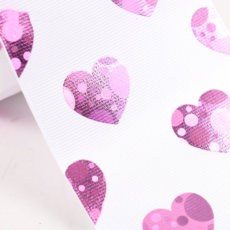 DIY Handmade Ribbons 2Yards White Love Hearts 75mm Wide Wedding Craft Printed Grosgrain Ribbon Party Decor Accessories | Дом и сад