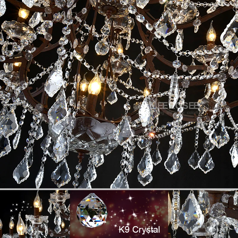 Винтажная хрустальная люстра 25 светсветильник льников Подвесная лампа