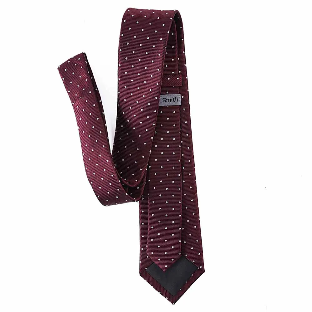 Tailor Smith дизайнер галстук в горошек мужские роскошные чистого шелка бордовый