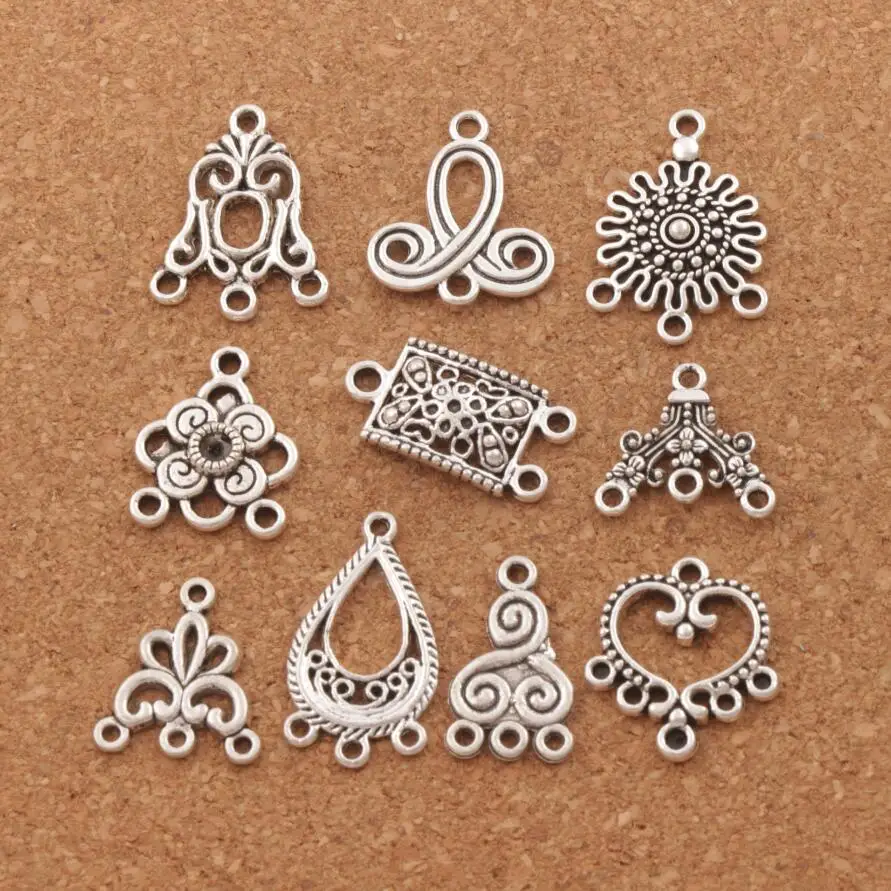 

Pendants Earrings Connectors for Jewelry Craft DIY LM1 20pcs 10styles Zinc Alloy Fit Earrings Metal Lzsilver