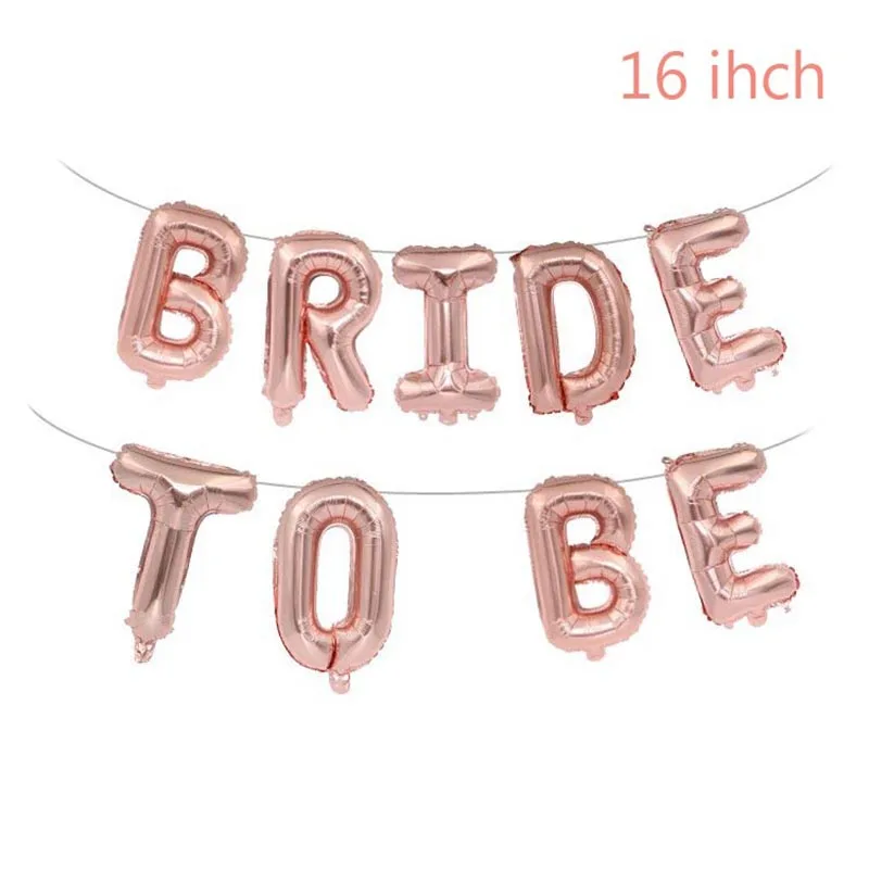 Свадебные душ 16 дюймов цвета: золотистый, серебристый буквы "Bride to be" Фольга шарики кольцо с бриллиантом на воздушном шаре для курица вечерние свадебные сувениры украшения - Цвет: Rosegold bride to be