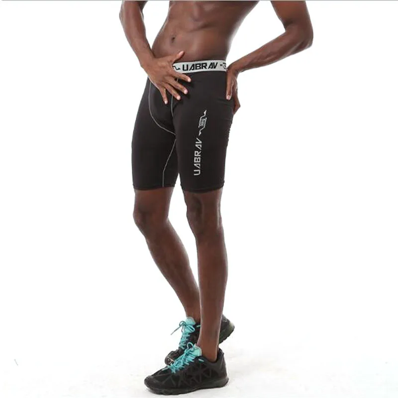 Эластичные мужские компрессионные штаны шорты плотные брюки быстросохнущие