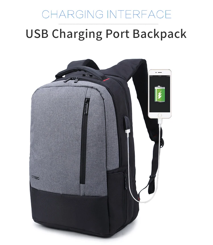 DTBG умный рюкзак с USB зарядным портом черный серый лоскутный Тонкий Модный Mochila для мужчин и женщин Дорожные рюкзаки Bookbag для подростков