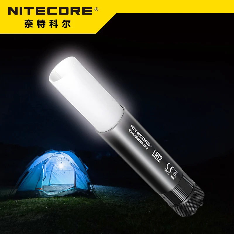 Новое поступление выдвижной портативный фонарик Nitecore LR12 2 в 1 CREE XP-L HD V6