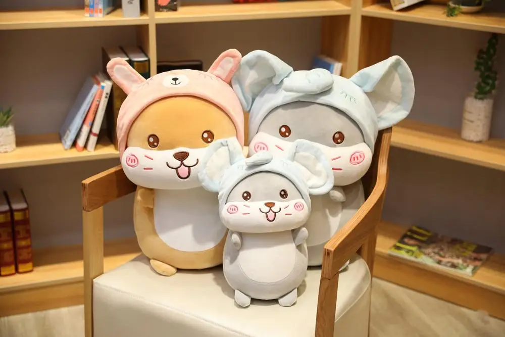 

High-quality new 35-65cm into a cute hamster doll plush toys cute baby toys birthday gifts Christmas gifts for girls