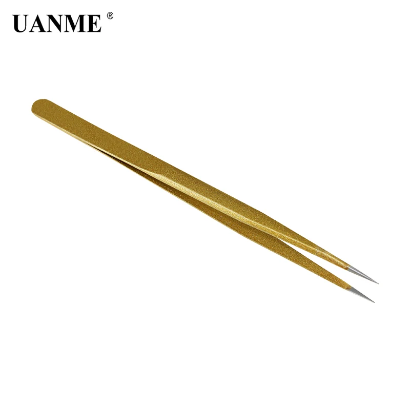 UANME SWDT V3-SSa 145 мм золотистый Прямой пинцет из нержавеющей стали электронный