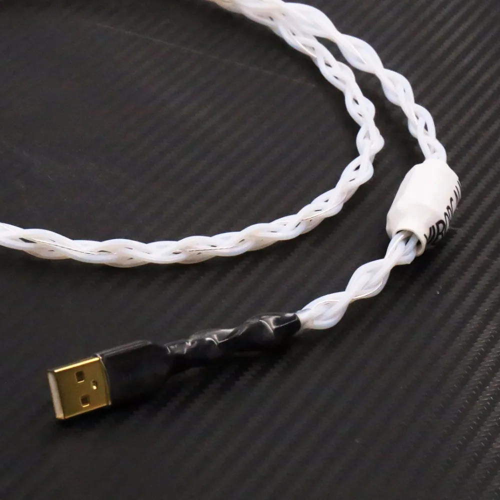 Чистый серебряный декодер hifi fever USB(A-B) Линейный DAC кабель для передачи данных 1 м аудио usb hifi кабель