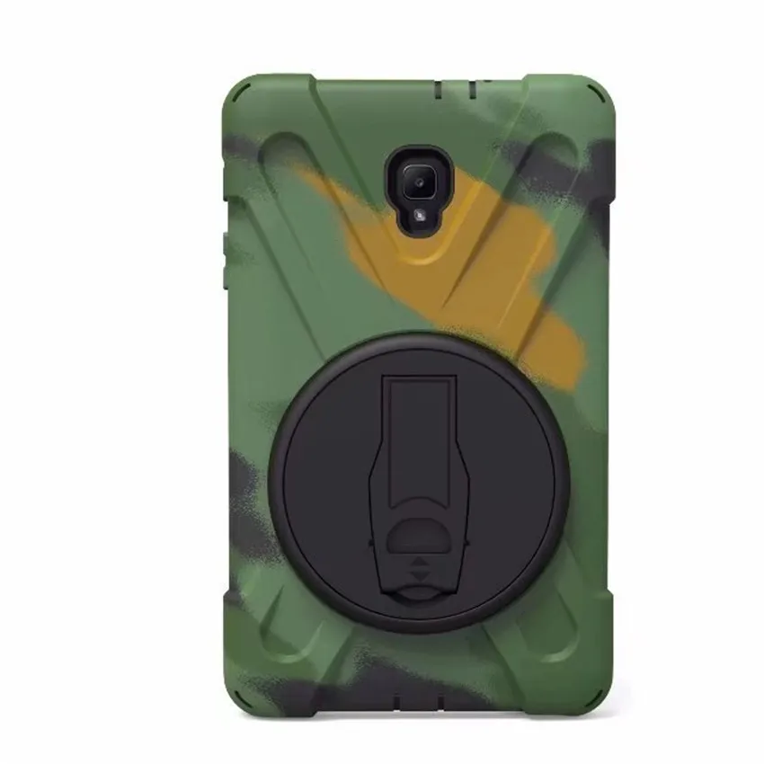 Camouflage Чехол для samsung Galaxy Tab A 8,0 T380 T385 SM-T385 8,0 дюймов планшет сверхпрочный силиконовый Жесткий чехол+ шейный ремень и держатель для рук - Цвет: Camouflage
