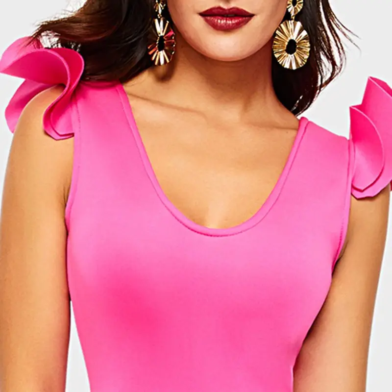 Сексуальное длинное платье в обтяжку Для женщин оборками модное вечернее с